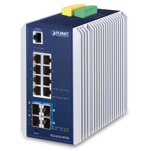 Industrial L3 8-Port 10/100/1000T + 4-Port 10G SFP+ Managed Ethernet Switch IGS-6325-8T4X
