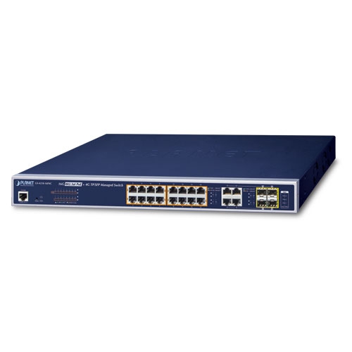 16-Port 10/100/1000T 802.3at PoE + 4-Port Gigabit TP/SFP Combo Managed Switch GS-4210-16P4C