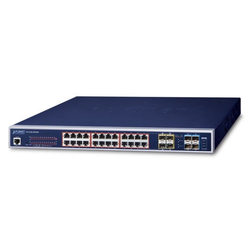 L3 24-Port 10/100/1000T 802.3at PoE + 4-Port 10G SFP+ Managed Switch GS-5220-24PL4XR