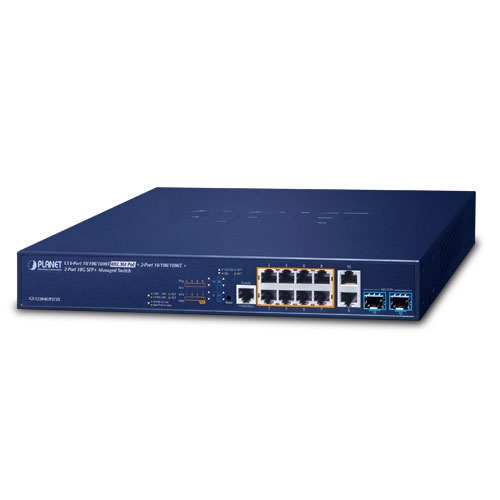 L3 8-Port 10/100/1000T 802.3bt PoE + 2-Port 10/100/1000T + 2-Port 10G SFP+ Managed Switch GS-5220-8UP2T2X