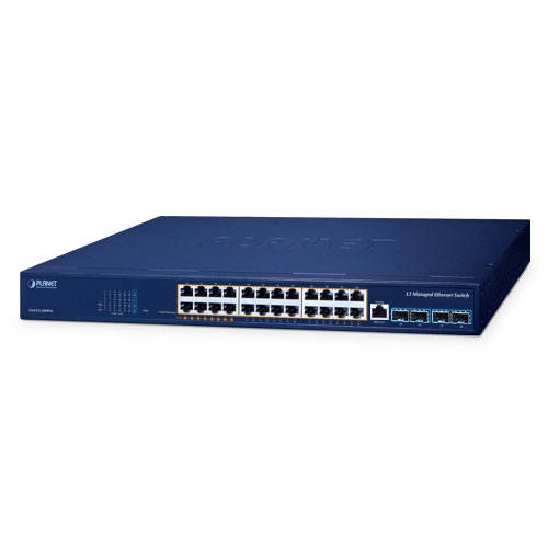 L3 8-Port 802.3bt PoE + 16-Port 802.3at PoE + 4-Port 10G SFP+ Managed Ethernet Switch GS-6311-24HP4X