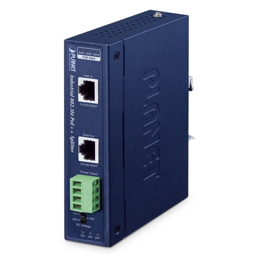 Industrial Single-Port 10/100/1000Mbps 802.3bt PoE++ Splitter IPOE-173S