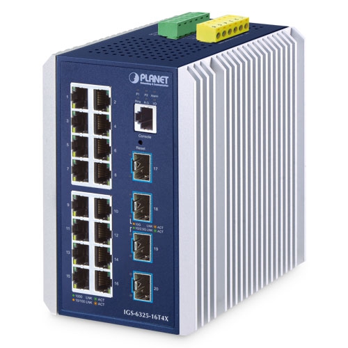 Industrial L3 16-Port 10/100/1000BASE-T + 4-Port 10GBASE-X SFP+ Managed Switch IGS-6325-16T4X