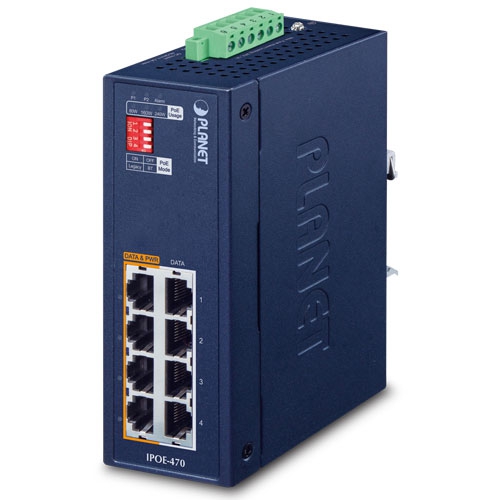 Industrial 4-port Multi-Gigabit 802.3bt PoE++ Injector Hub IPOE-470